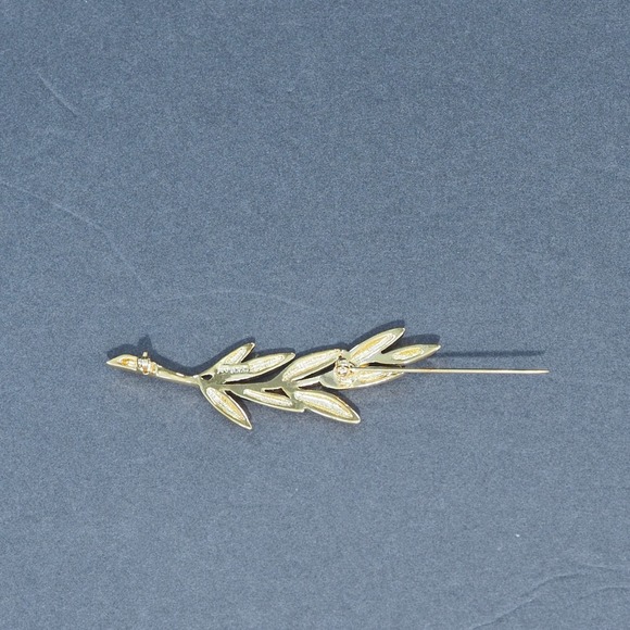 Vintage Napier Brooch Pin Signed Gold Tone Leaf Branch Holiday Winter Box MCM - Picture 4 of 15